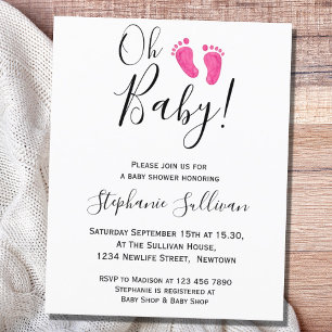 Budget Oh Baby roze Feet Baby shower