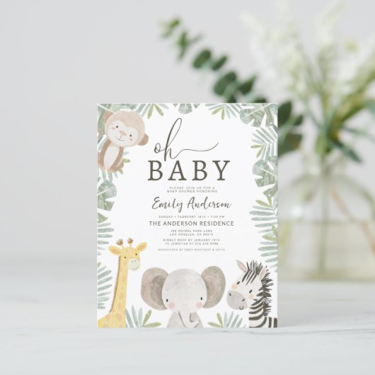 Budget Oh Baby Safari Animal Boy's Baby shower (Staand voorkant)