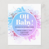 Budget Oh Baby shower Waterverf Glitter (Voorkant)