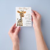 Budget Oh Boy Baby Giraffe Baby shower Uitnodiging Flyer (Hand)