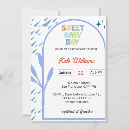 Budget Oh Boy Baby shower Invitation (Devant)
