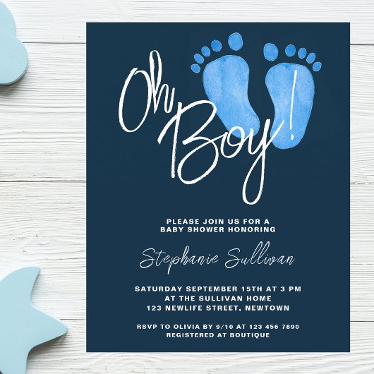 Budget Oh Boy Baby shower Invitation