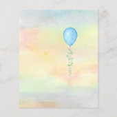 Budget Oh Boy Blauwe Ballon Baby Shower Uitnodigin (Achterkant)