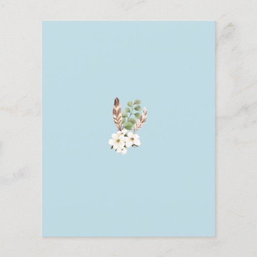 Budget Oh Boy Blue Baby shower Uitnodiging (Achterkant)