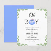 Budget Oh Boy Blue Pumpkin Herfst Baby shower Uitn (Voorkant / Achterkant)
