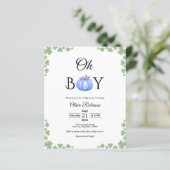 Budget Oh Boy Blue Pumpkin Herfst Baby shower Uitn (Staand voorkant)