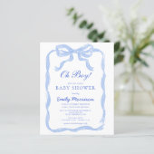 Budget Oh Boy Blue Ribbon Bow Baby shower (Staand voorkant)