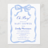 Budget Oh Boy Blue Ribbon Bow Baby shower (Voorkant)