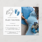 Budget Oh Boy Foto Koppels Baby shower Uitnodigen (Voorkant)
