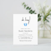 Budget Oh Boy's Baby shower Invitation (Staand voorkant)