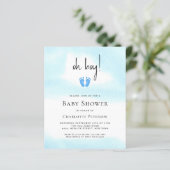 Budget Oh Boy's Baby shower Invitation (Staand voorkant)