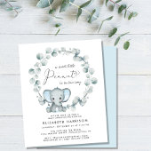 Budget Olifant Baby Boy Sprinkle Uitnodiging