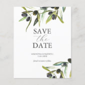Budget Olijf Sage Groene Bruiloften Save The Date Flyer (Voorkant)