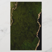 Budget Olive Green Agate Script Wedding Uitnodigin (Achterkant)