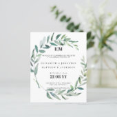 Budget Olive Typographie Feuille Mariage Invite (Debout devant)