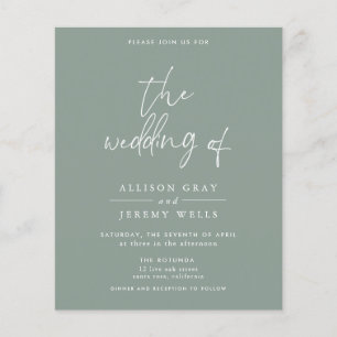 Budget Olive Wedding Invitation Flyer