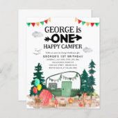 Budget ONE Happy Camper Bossen Camping 1e Verjaard (Voorkant / Achterkant)