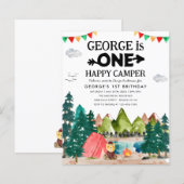 Budget ONE Happy Camper Bossen Camping 1e Verjaard (Voorkant / Achterkant)