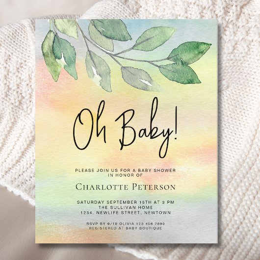 Budget op Baby Baby shower Invitation