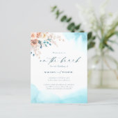 Budget op het strand bruiloft uitnodiging (Staand voorkant)