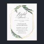 budget or géométrique verdure nuptiale<br><div class="desc">design moderne et audacieux,  avec cadre géométrique doré et belle aquarelle feuillage feuillu.</div>