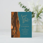 Budget orange brûlé agate sarcelle carte de sauveg (Debout devant)