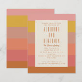 Budget Oranje Gele Warm Stripe Geometric Wedding (Voorkant / Achterkant)