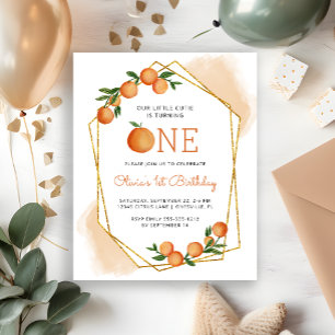 Budget Oranje Kleine Schat 1e Verjaardagsuitnodigi Flyer