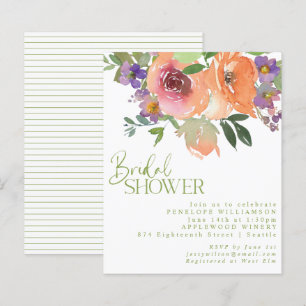 Budget Oranje Paarse Botanische Bruiloftsdouche