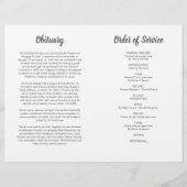 Budget Order of Service Funeral Memorial Programme (Achterkant)