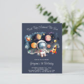 Budget Outerspace Planets 1e verjaardag uitnodigin (Staand voorkant)