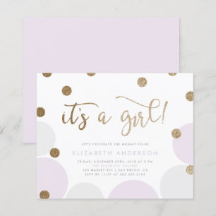 Budget Paars en Gold Confetti Girl Baby shower