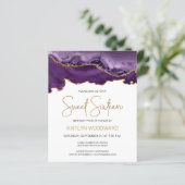 Budget Paars Gold Agate Sweet 16 Uitnodiging (Staand voorkant)