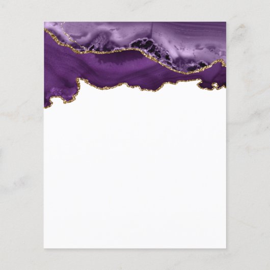 Budget Paars Gold Agate Sweet 16 Uitnodiging (Achterkant)