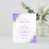 Budget Paars Gold Floral Weddenschap (Staand voorkant)