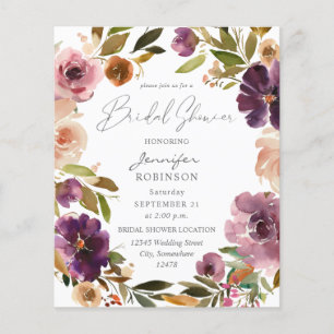 Budget Paars & Roze Bloemrijke Bruidsdouche V2 Gro Flyer