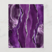 Budget Paars Zilver Agate Script Save the Date (Achterkant)