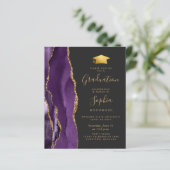 Budget Paarse Agaat Foto 2024 Afstuderen Invite (Staand voorkant)