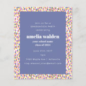 Budget Paarse Dot Pattern Afstuderen Invitation (Voorkant)