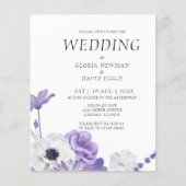 Budget Paarse Floral Weddenschap (Voorkant)
