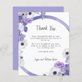 Budget Paarse Floral Weddenschap Hartelijk dank (Voorkant / Achterkant)