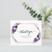 Budget Paarse Floral Weduwfoto Hartelijk dank (Staand voorkant)