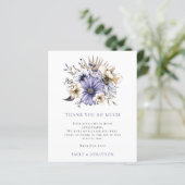 BUDGET Paarse Florals Quote Wedding 3 Foto Bedankt (Staand voorkant)