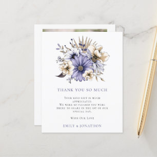 BUDGET Paarse Florals Quote Wedding 3 Foto Bedankt