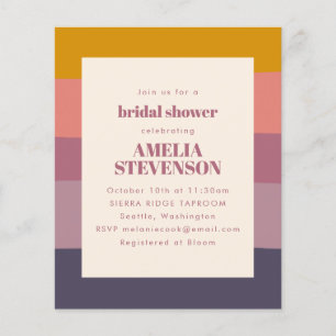 Budget Paarse Geometric Bridal Shower Uitnodiging
