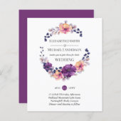 Budget Paarse GingerAutumn - Uitnodiging tot wedde (Voorkant / Achterkant)