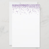 Budget Paarse Glitter Confetti Wedding Invite (Achterkant)