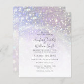 Budget Paarse Glitter Moderne Weddenschap (Voorkant / Achterkant)