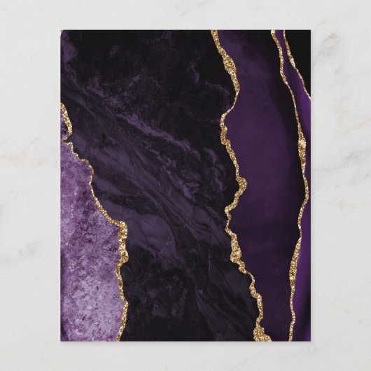 Budget Paarse Gold Agate Plum Script Opslaan van d (Achterkant)