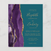 Budget Paarse Gouden Agaat Blauwgroen bruiloft Uit (Voorkant)